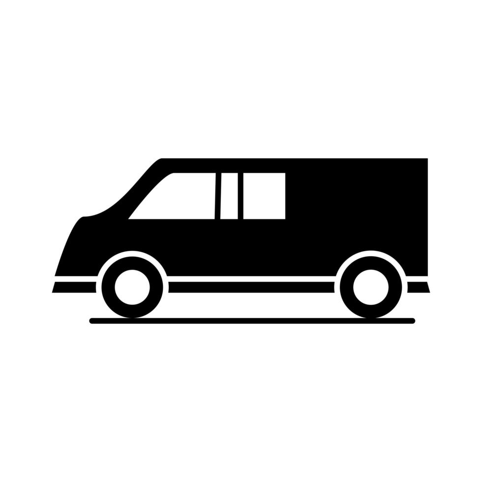 Automodell Transport Fahrzeuggeschwindigkeit Silhouette Stil Icon Design vektor