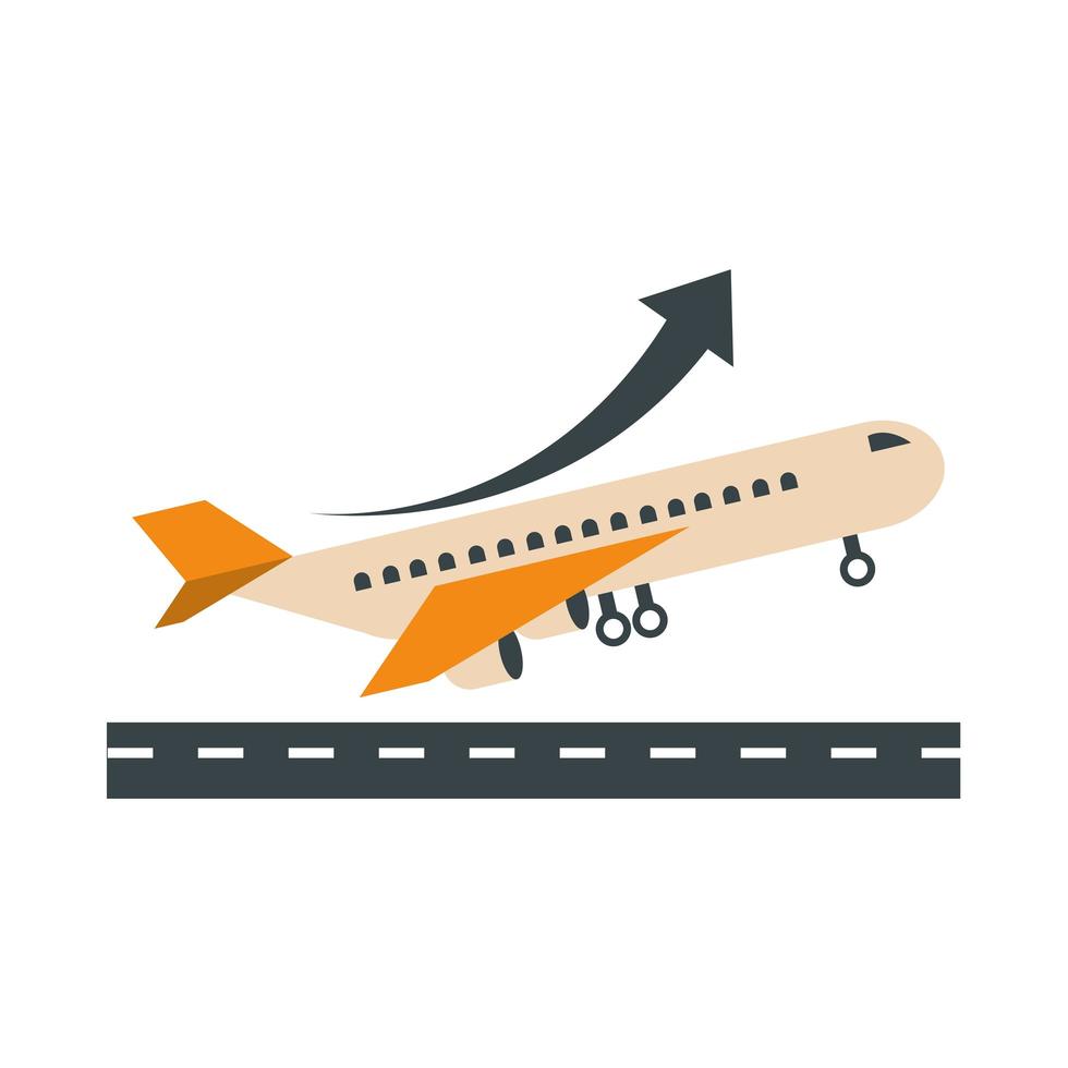 Flughafen Abheben Flugzeug Reise Transport Terminal Tourismus oder Business Flat Style Icon vektor