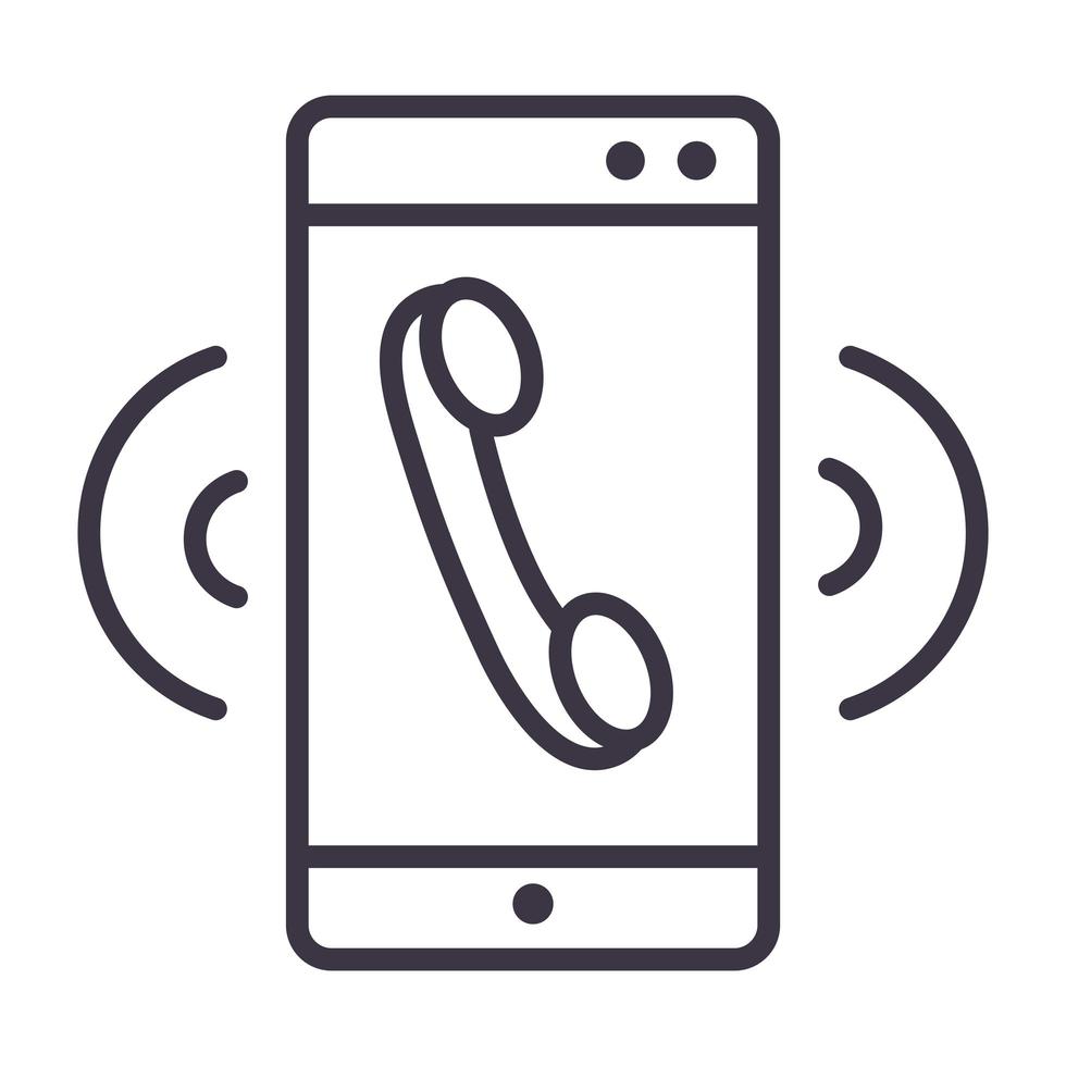 smartphone samtal talande enhet teknik tunn linje stil design ikon vektor
