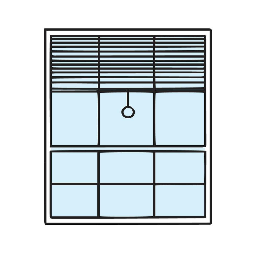 Fenster Design Vorlage mit Jalousie. Vektor kreativ Symbol im linear Stil. Vektor Illustration