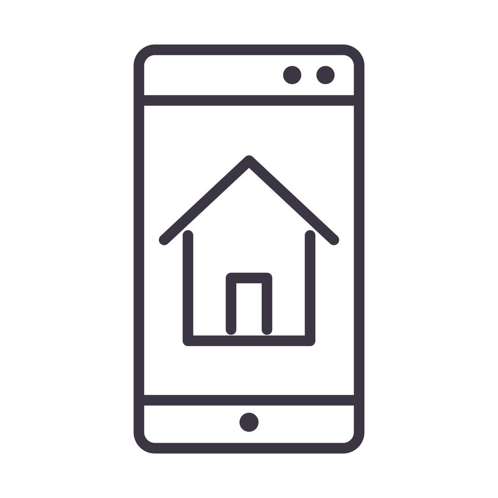 Smartphone-Digital-Smart-Home-Gerätetechnologie dünne Linie Design-Symbol vektor