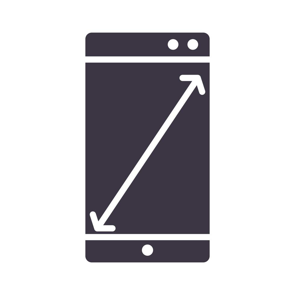 smartphone zoom display enhet teknik silhuett stil design ikon vektor