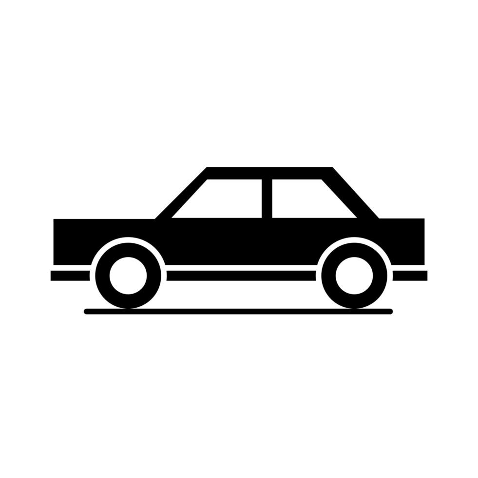 Auto Limousine Modell Transport Fahrzeug Silhouette Stil Icon Design vektor