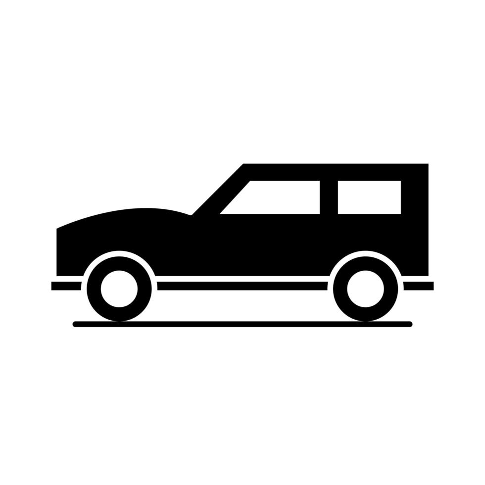 SUV bilmodell transportfordon siluett stil ikon design vektor