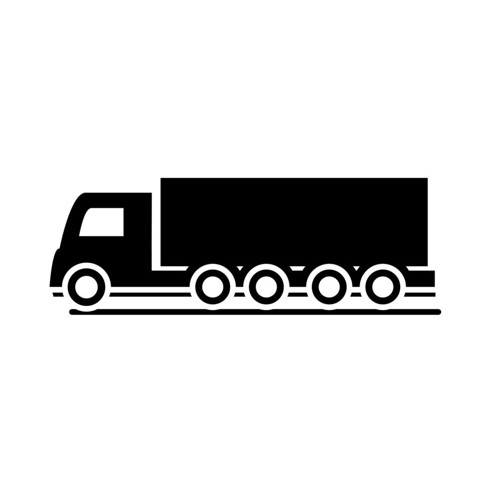 Versand Lieferung LKW Transport Fahrzeug Silhouette Stil Icon Design vektor