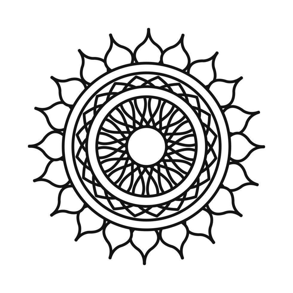mandala dekorativ prydnad etnisk orientalisk linje stilikon vektor