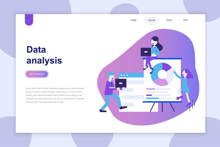 Modernes flaches Designkonzept der Datenanalyse für Website und mobile Website. Zielseitenvorlage. Kann für Webbanner, Infografiken und Heldenbilder verwendet werden. Vektor-illustration vektor