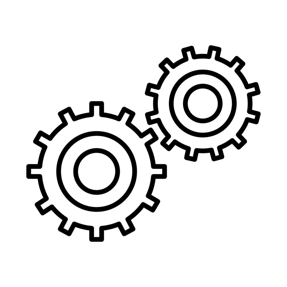 Symbol für die Reparatur von Zahnrädern und Baumaschinen vektor