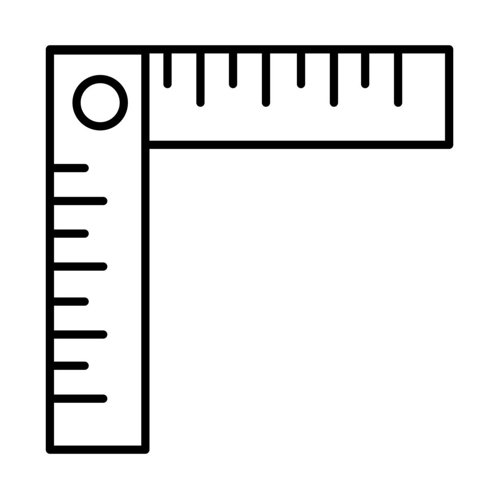 Symbol für den Bau von quadratischen Linealen für die Reparatur von Werkzeugen und Baumaschinen vektor