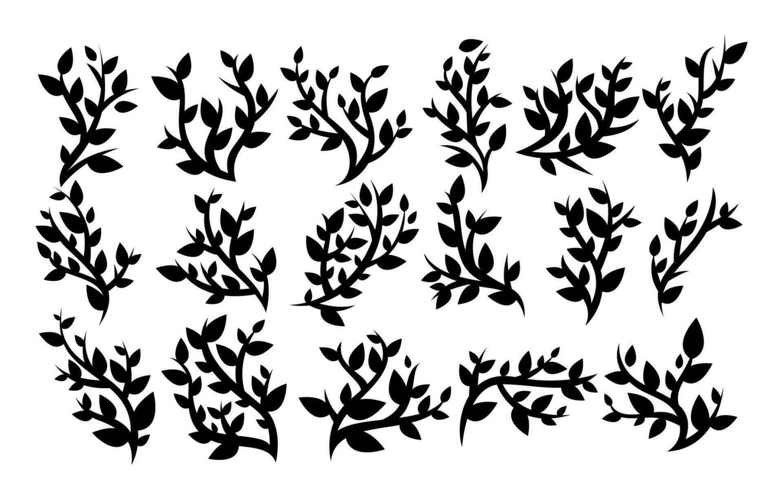 uppsättning av naturlig eco blad design mall. silhuett av organisk växt logotyp vektor. vektor