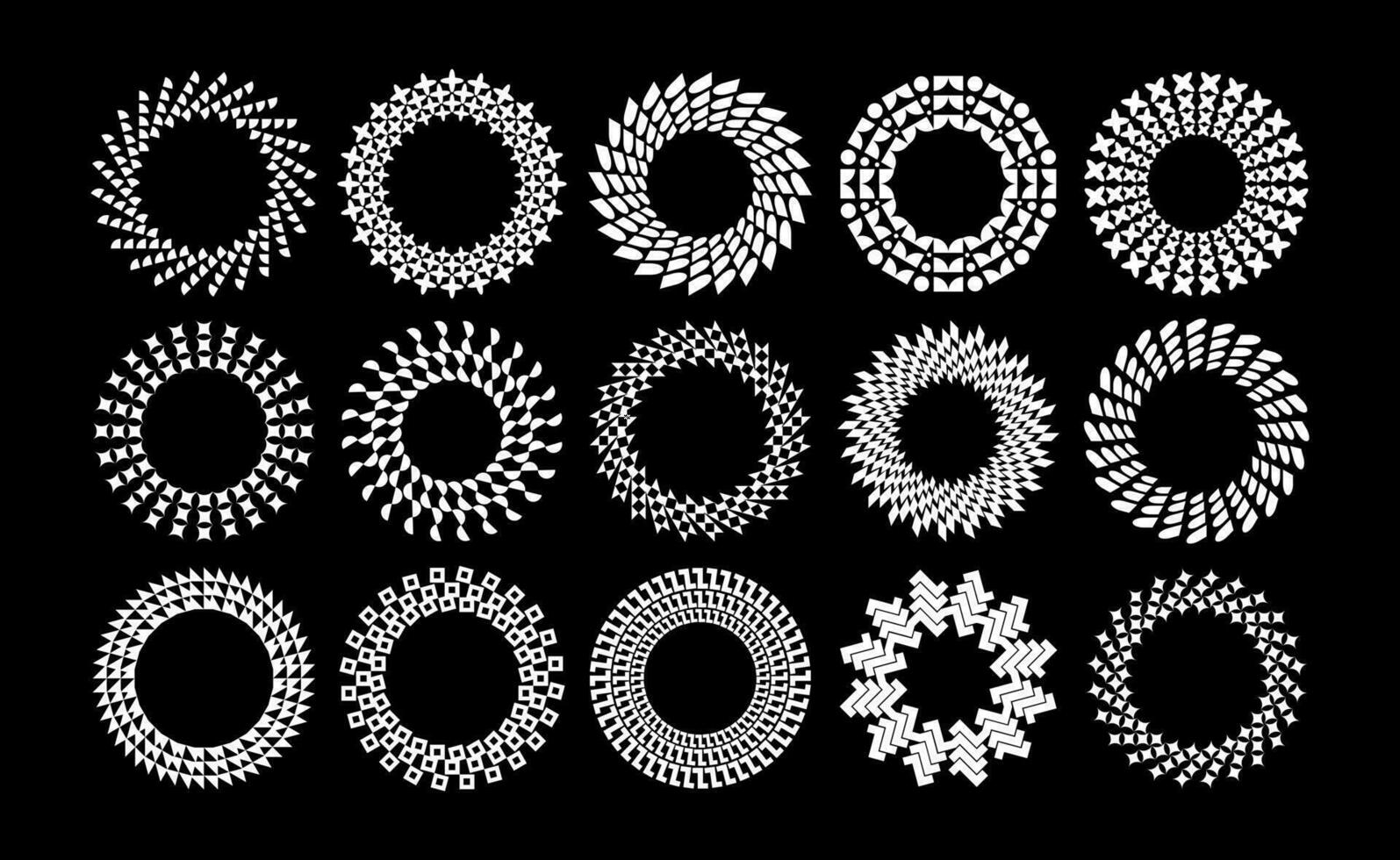 geometri abstrakt cirkel ram gräns logotyp uppsättning. lyx form cirkel gräns logotyp. vektor