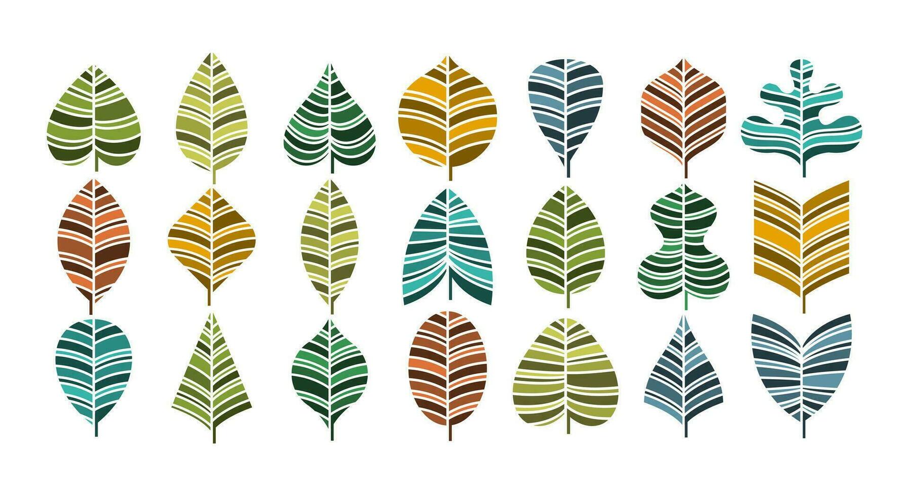 modern färgrik linje naturlig blad illustration design. organisk eco växt design. vektor