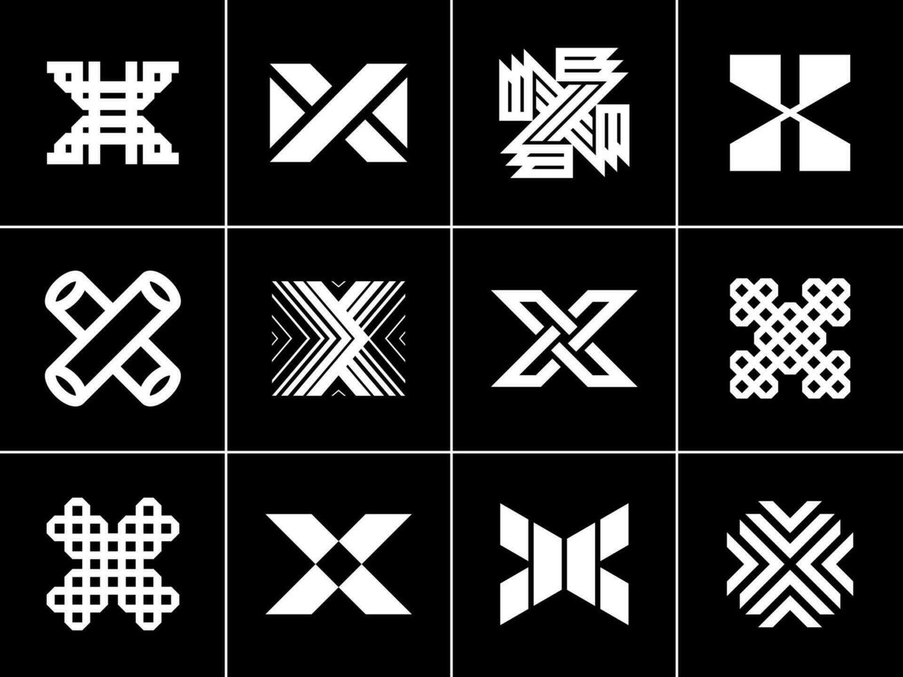 Sammlung von Geschäft Brief x Logo Design. modern Technologie Initiale x Logo. vektor