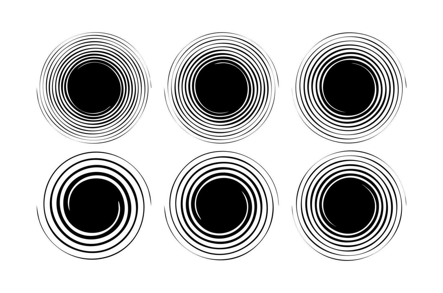 uppsättning av tom spiral linje cirkel gräns design. modern spiral cirkel ram logotyp. vektor