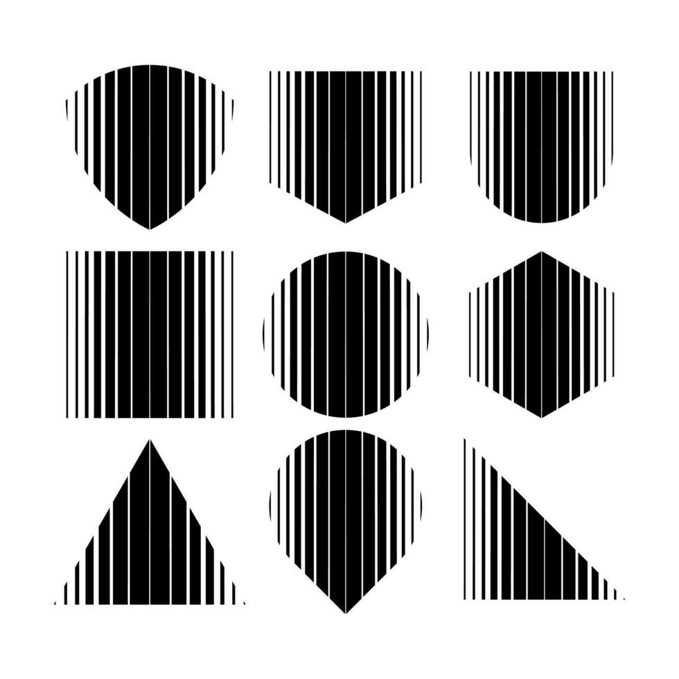 Linie ausgezogen Basic gestalten Hintergrund Rand Design. geometrisch Streifen Linie Logo Satz. vektor