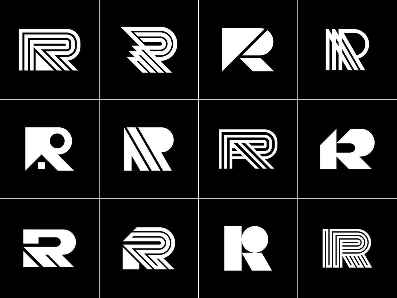 minimalistisk linje brev r logotyp design varumärke. modern enkel första r logotyp märke. vektor