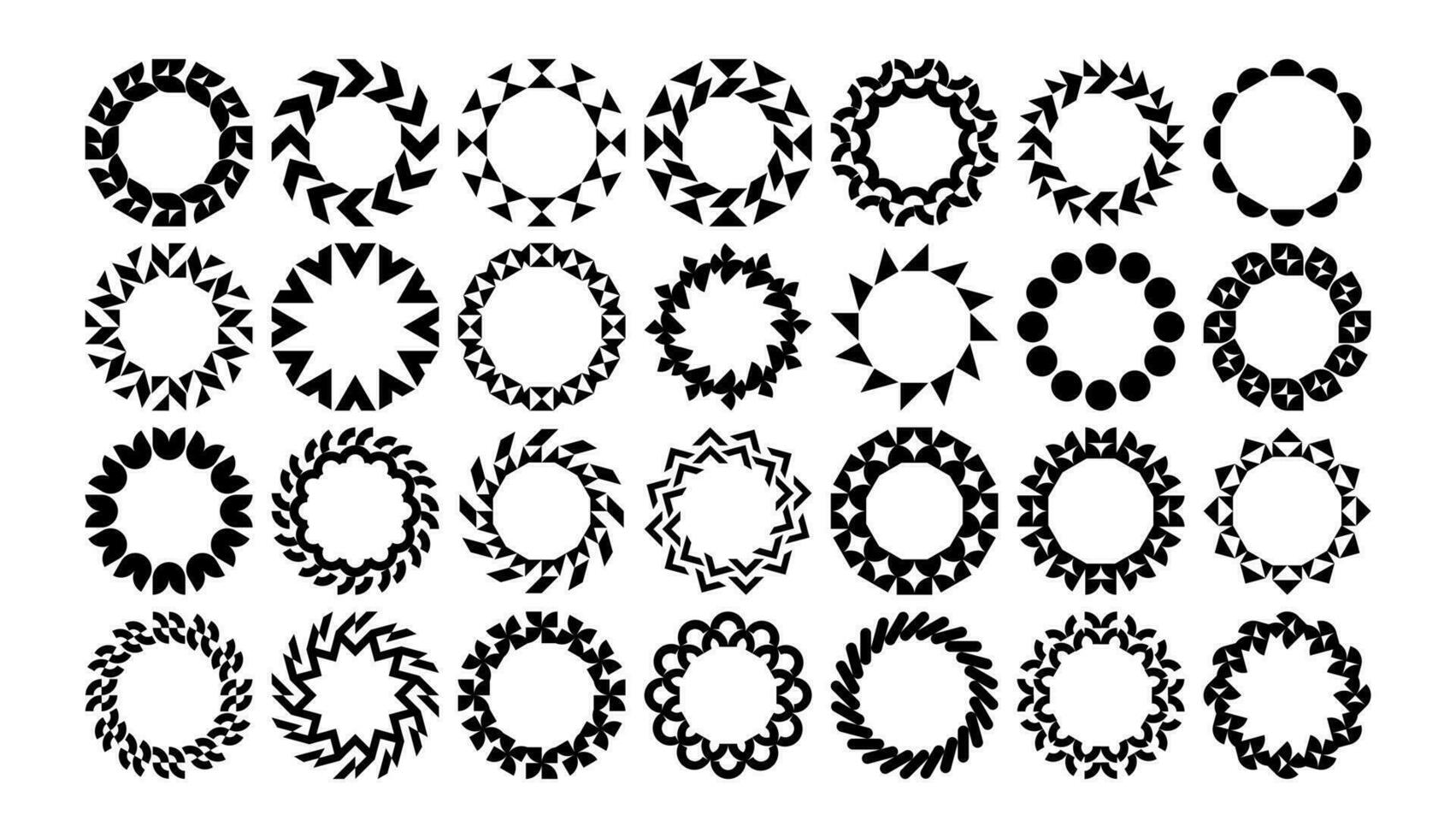 minimalistisk abstrakt form cirkel gräns logotyp design uppsättning. enkel runda ram logotyp. vektor