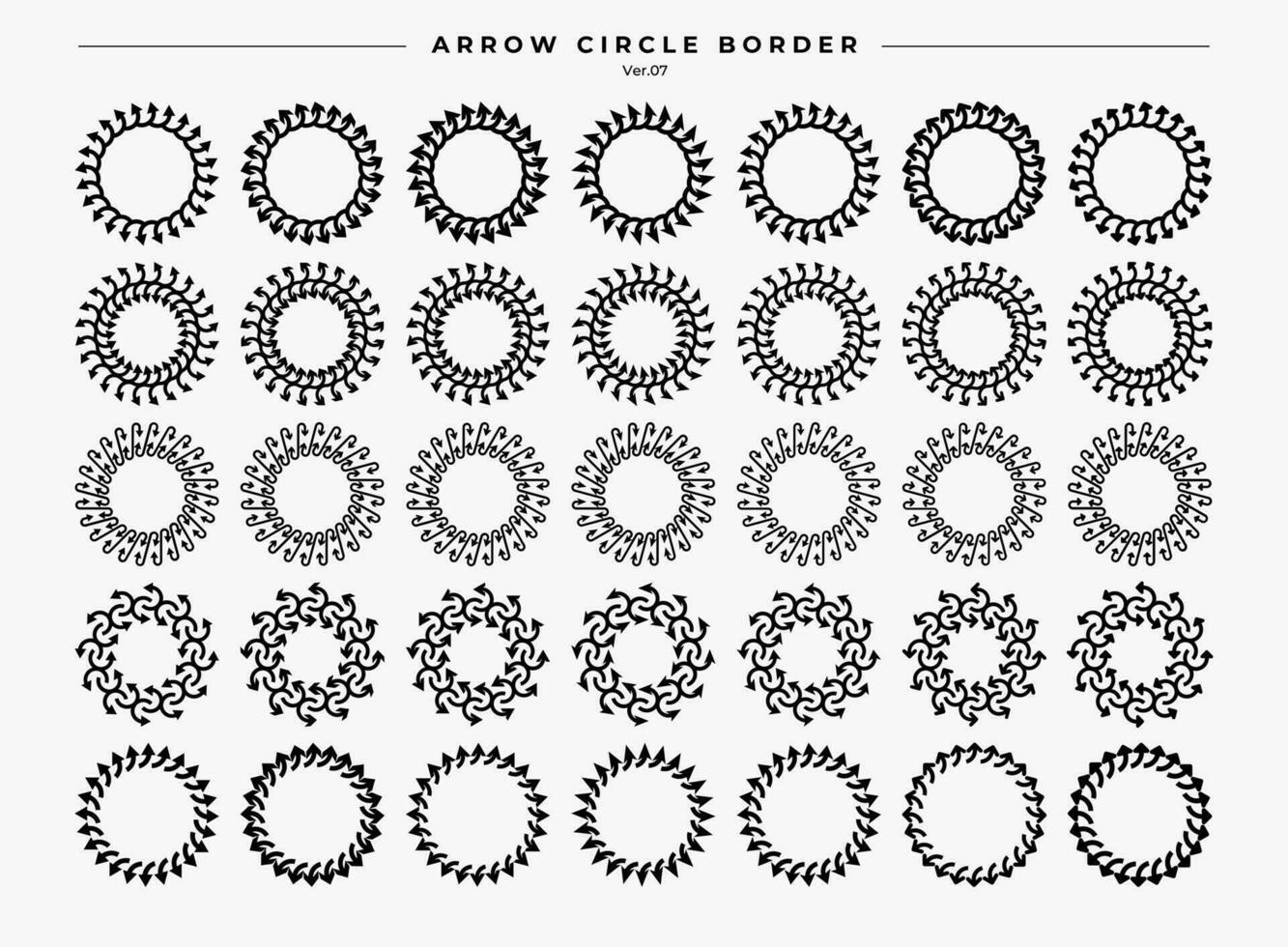 modern abstrakt pil cirkel gräns logotyp design uppsättning. linje pil runda gräns. vektor