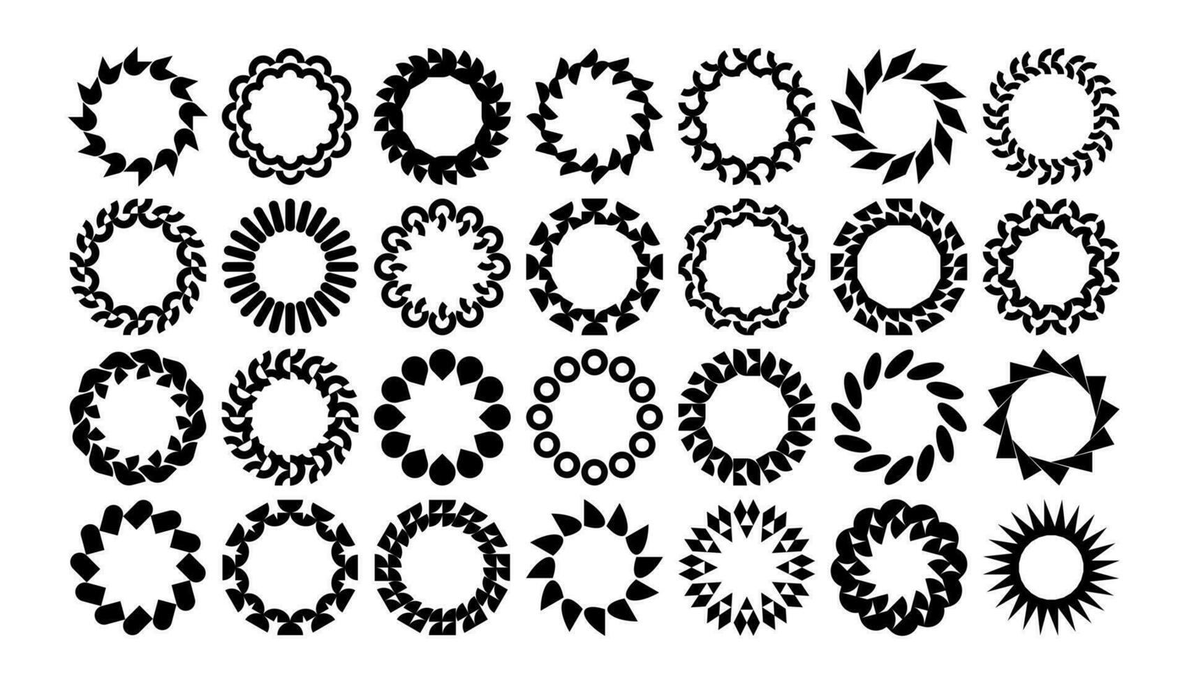 einstellen von Basic gestalten Kreis Rand Logo Vorlage. modern abstrakt Kreis rahmen. vektor