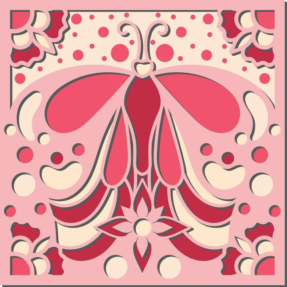 atemberaubend Laserschnitt Schmetterling Einladung Karte, vektor