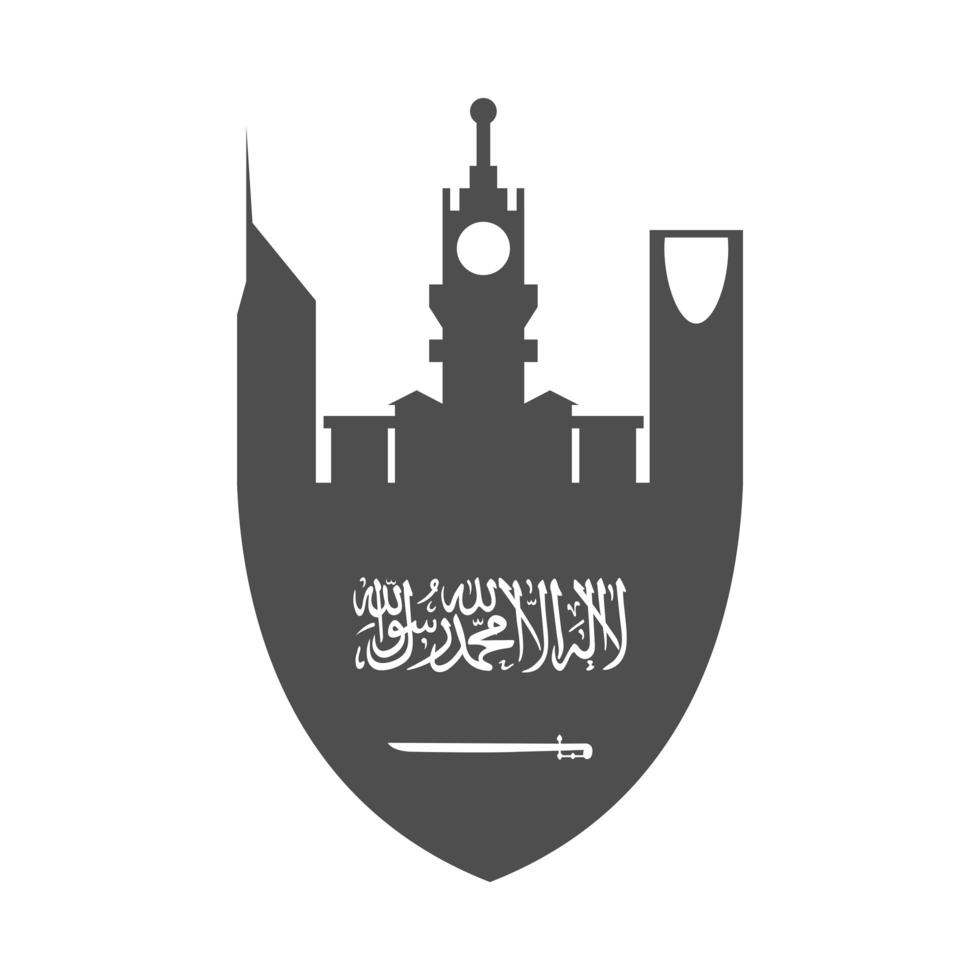 Saudi-Arabien Nationalfeiertag Unabhängigkeit Nationalstadt Flagge Silhouette Stilikone vektor