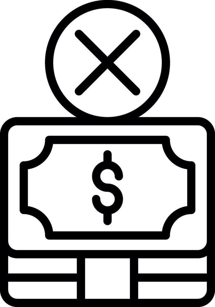 kein Geld-Vektor-Icon-Design vektor