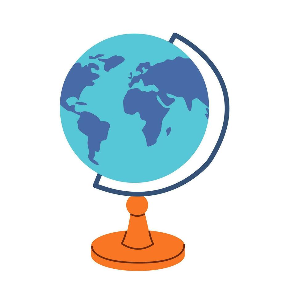 Karton bunt Erde Globus Vektor Grafik Illustration. kreativ Kugel Modell- von global Welt. Symbol von Reise.