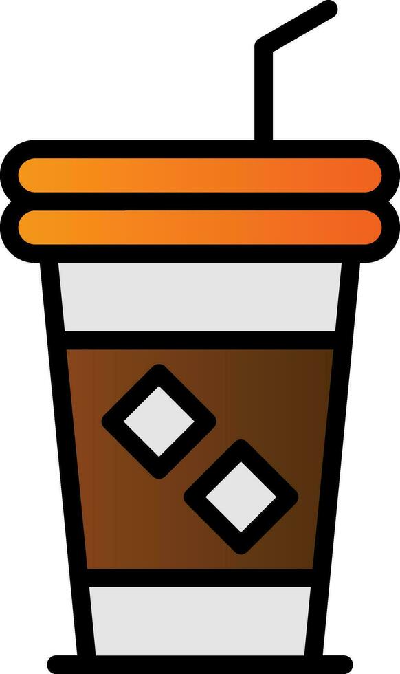 kaltes Kaffee-Vektor-Icon-Design vektor