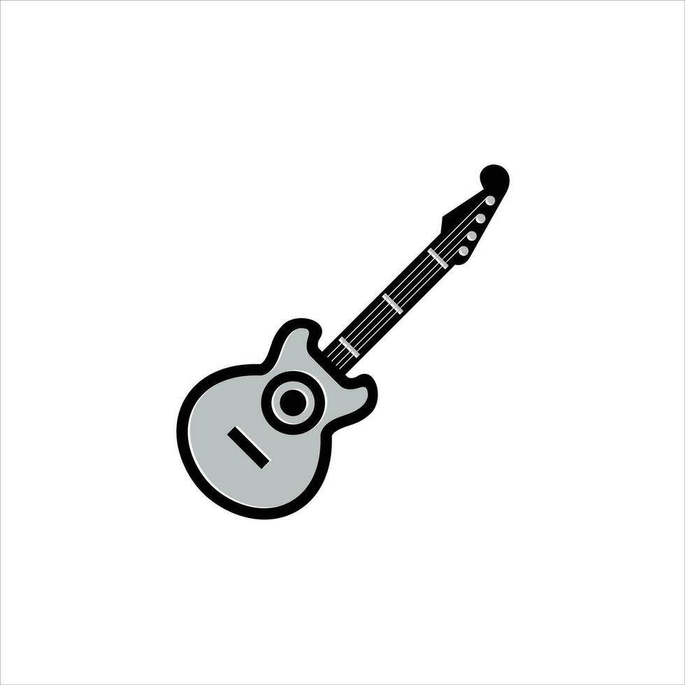 einfach eben elektrisch Gitarre Symbol. vektor