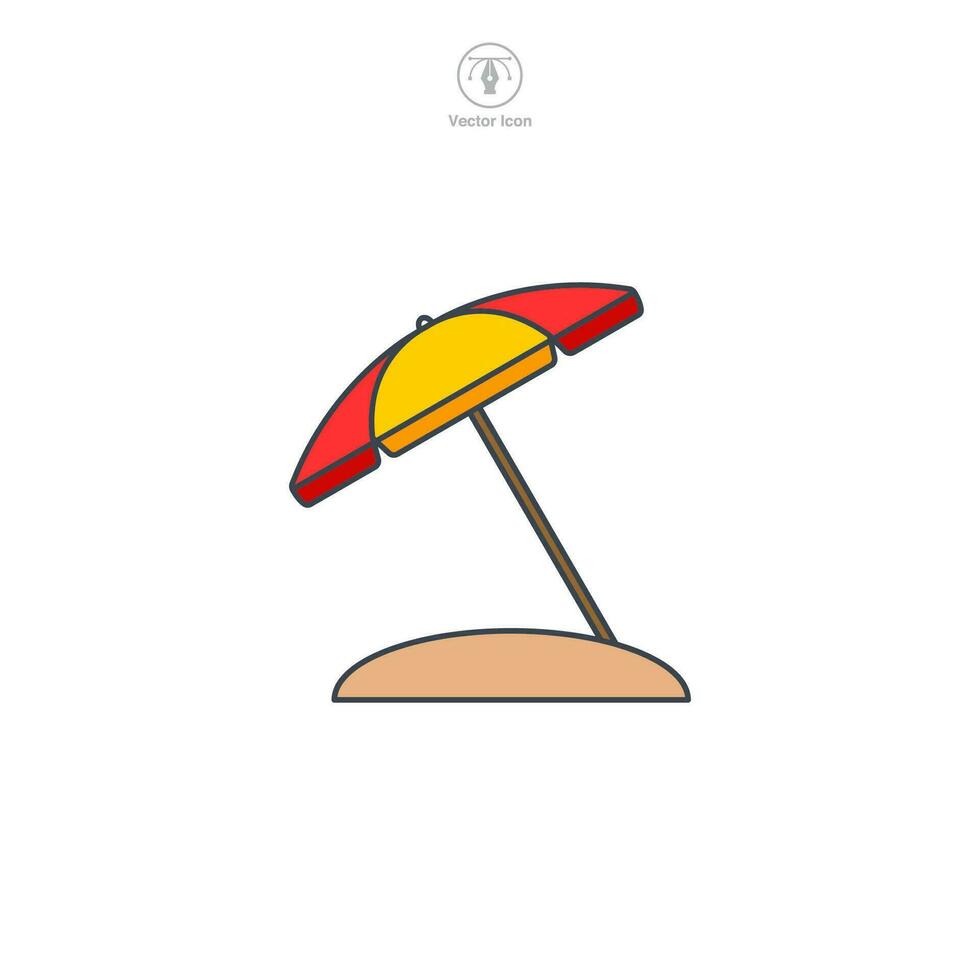 Strand Regenschirm Symbol Symbol Vektor Illustration isoliert auf Weiß Hintergrund