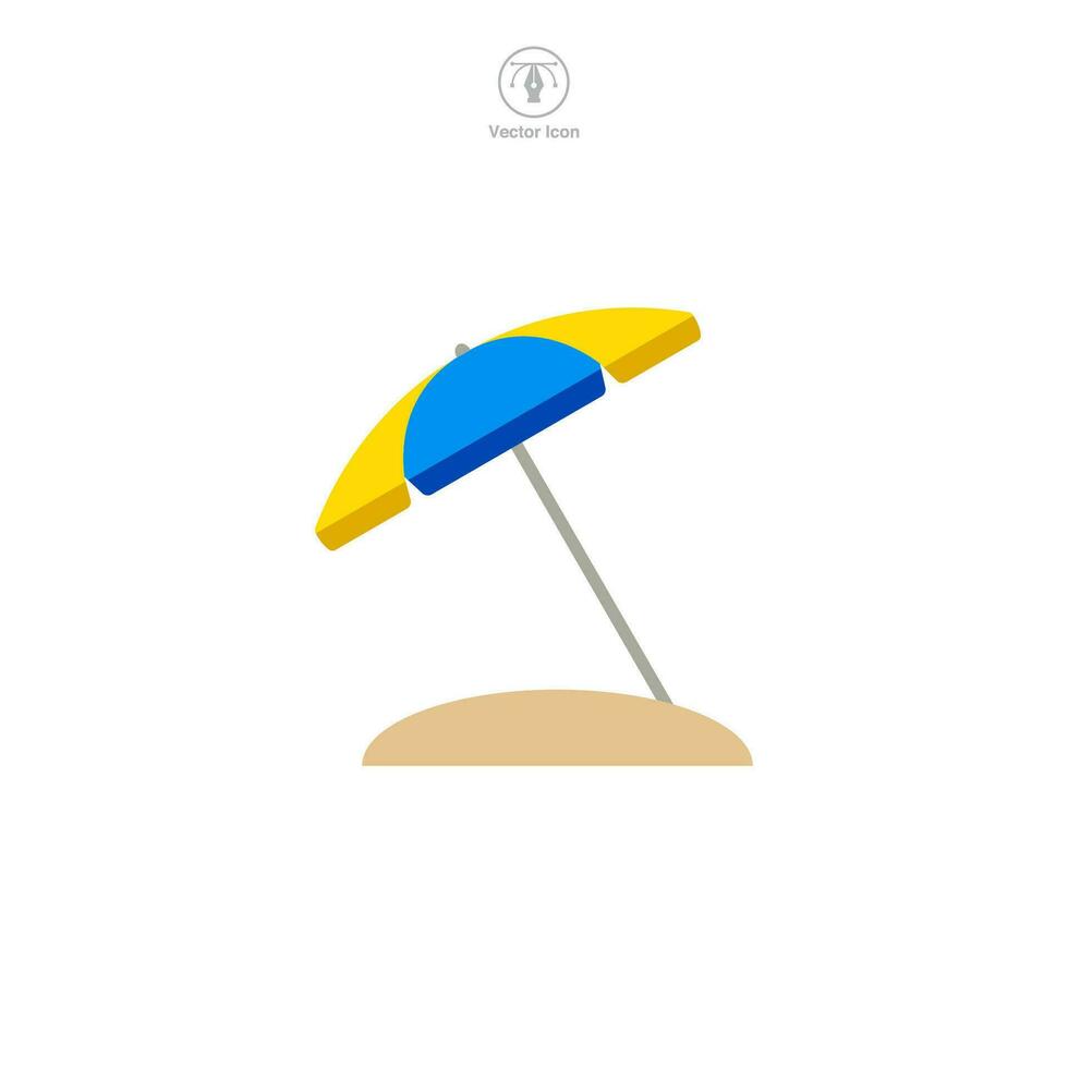 Strand Regenschirm Symbol Symbol Vektor Illustration isoliert auf Weiß Hintergrund