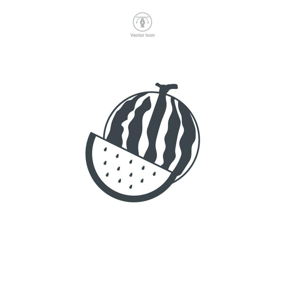 Wassermelone Scheibe Symbol Symbol Vektor Illustration isoliert auf Weiß Hintergrund