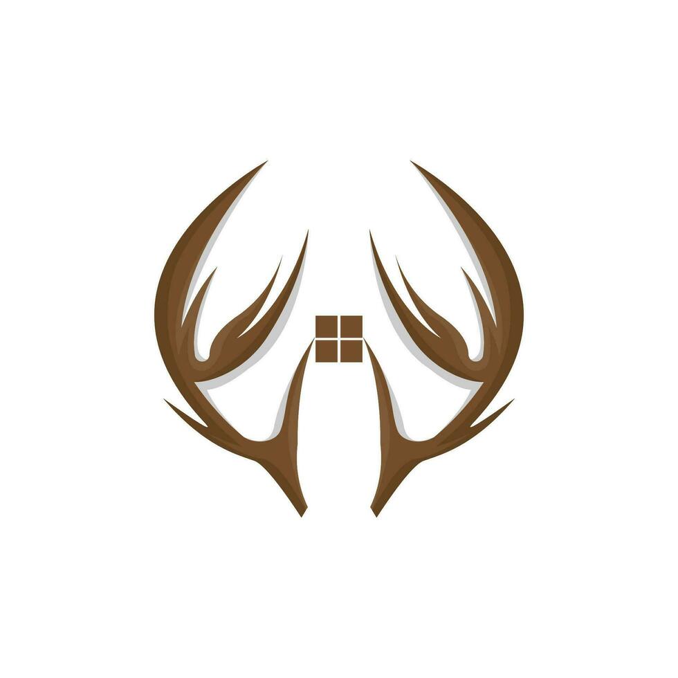 Hirsch Horn Logo, Tier Vektor, minimalistisch einfach Design, Illustration Symbol Symbol vektor