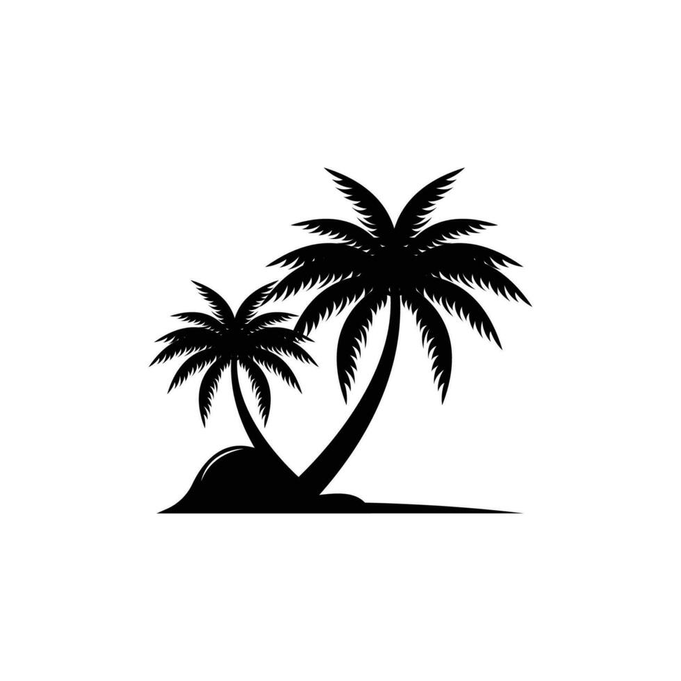 kokos träd logotyp design, strand växt vektor, handflatan träd sommar, illustration mall vektor