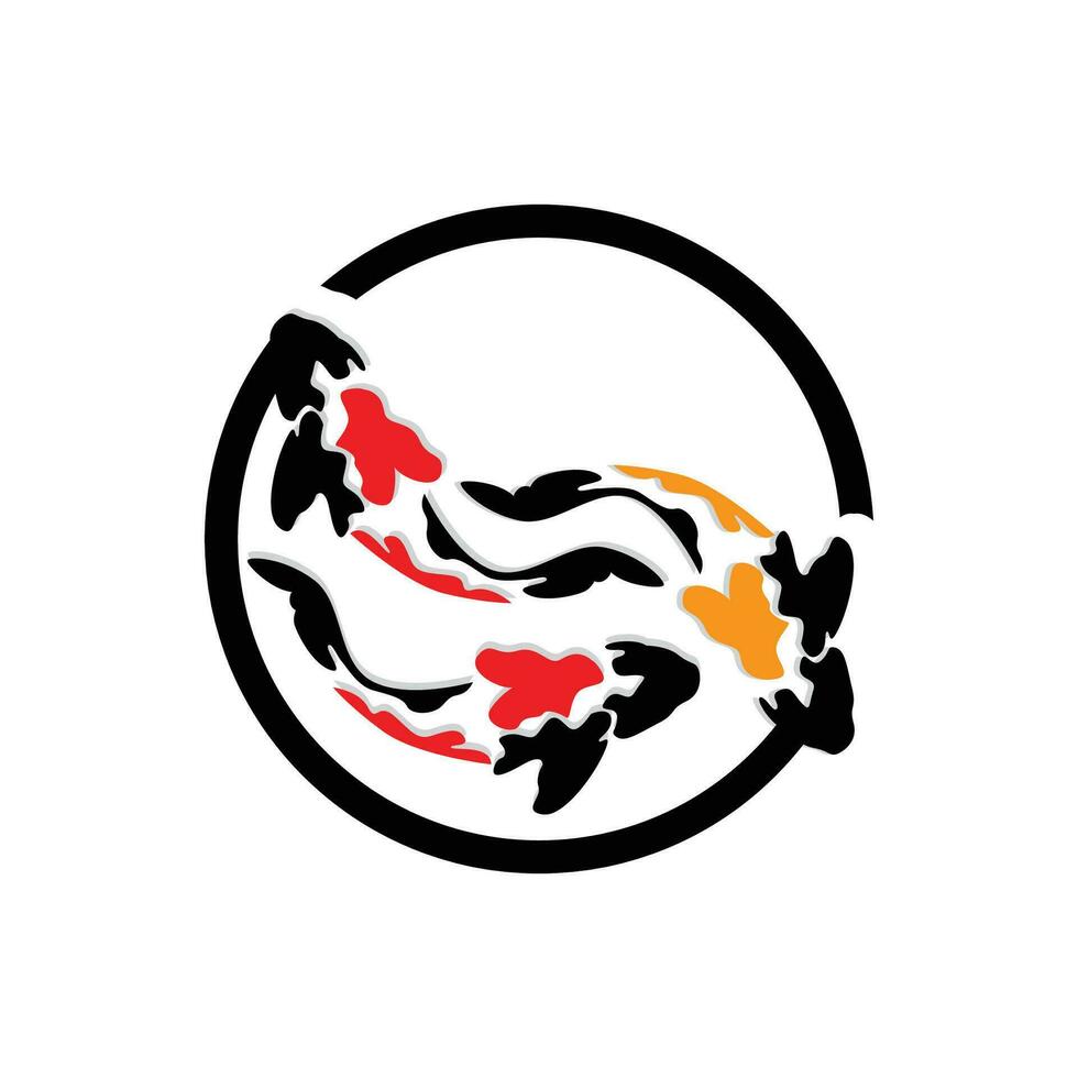 Koi-Fisch-Logo-Design, chinesischer Glücks- und Triumph-Zierfischvektor, Firmenmarke Goldfisch-Symbol vektor