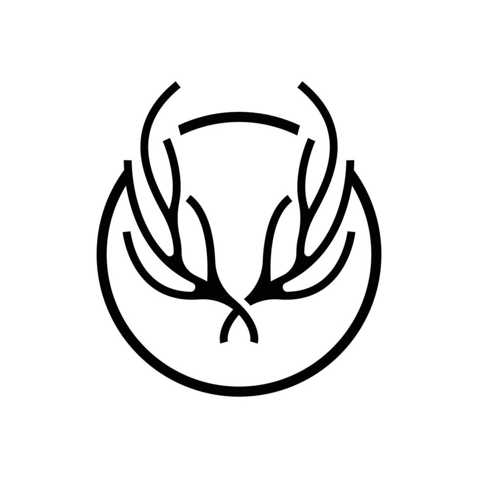 Hirsch Horn Logo, Tier Vektor, minimalistisch einfach Design, Illustration Symbol Symbol vektor