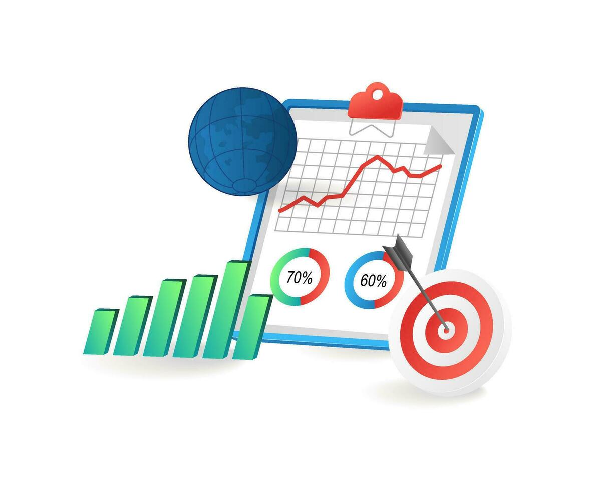 Ziel Geschäft Verwaltung Analyse Daten Strategie vektor