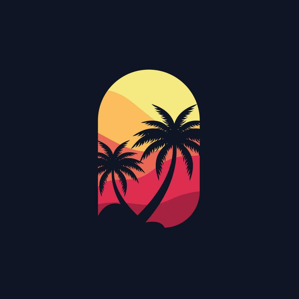 Kokosnuss Baum Logo Design, Strand Pflanze Vektor, Palme Baum Sommer, Illustration Vorlage vektor