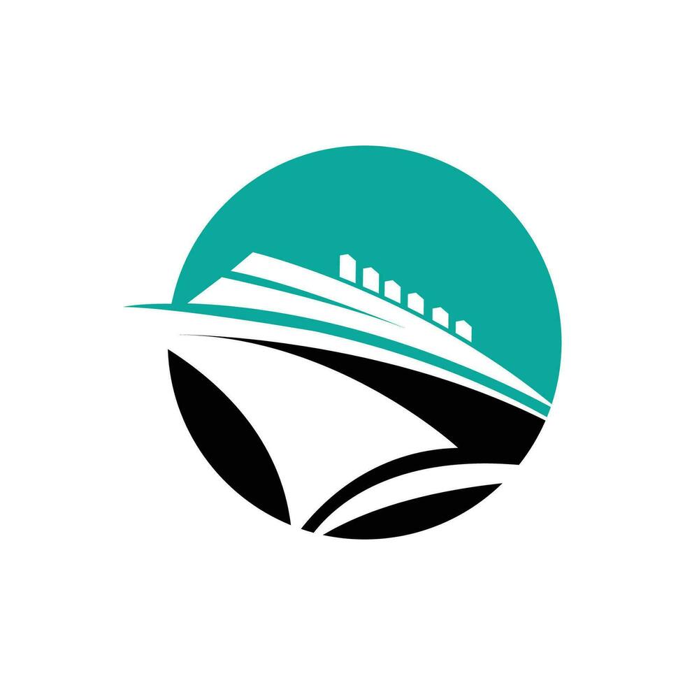 Ladung Schiff Logo Design, Ozean Transport Vektor, und Kreuzfahrt Schiff, Ladung, Logistik, Segeln Schule, Schnellboot vektor