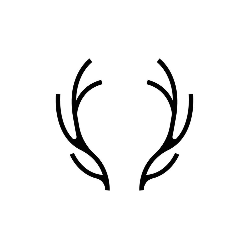 rådjur horn logotyp, djur- vektor, minimalistisk enkel design, illustration symbol ikon vektor