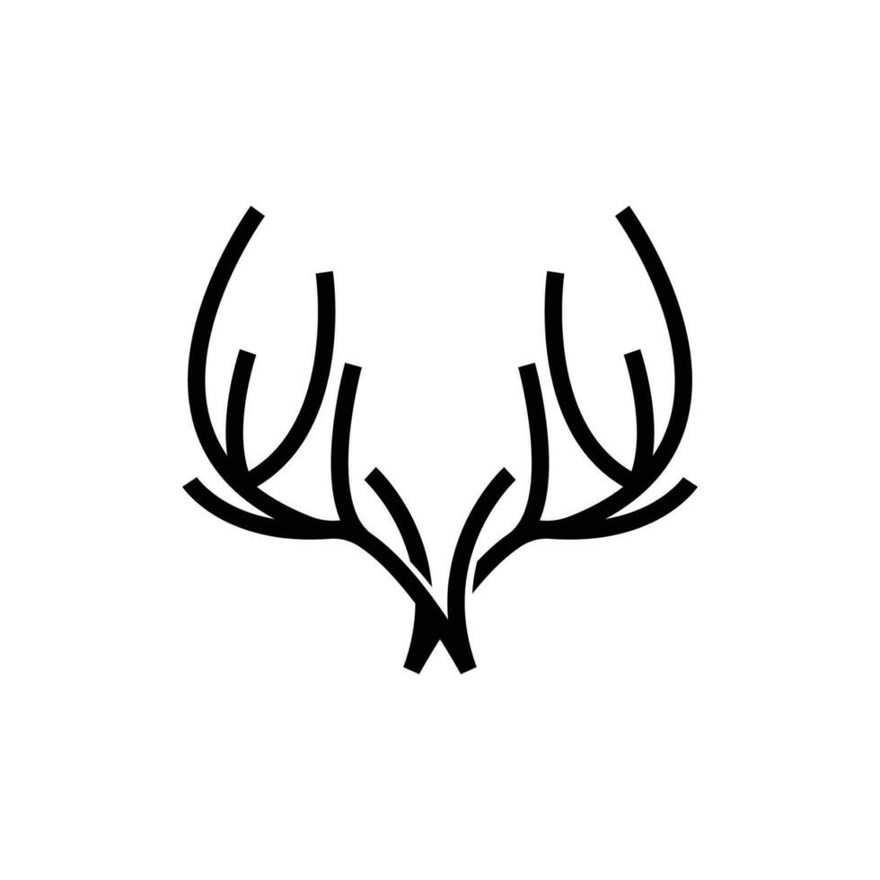 rådjur horn logotyp, djur- vektor, minimalistisk enkel design, illustration symbol ikon vektor