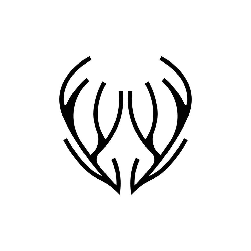 rådjur horn logotyp, djur- vektor, minimalistisk enkel design, illustration symbol ikon vektor