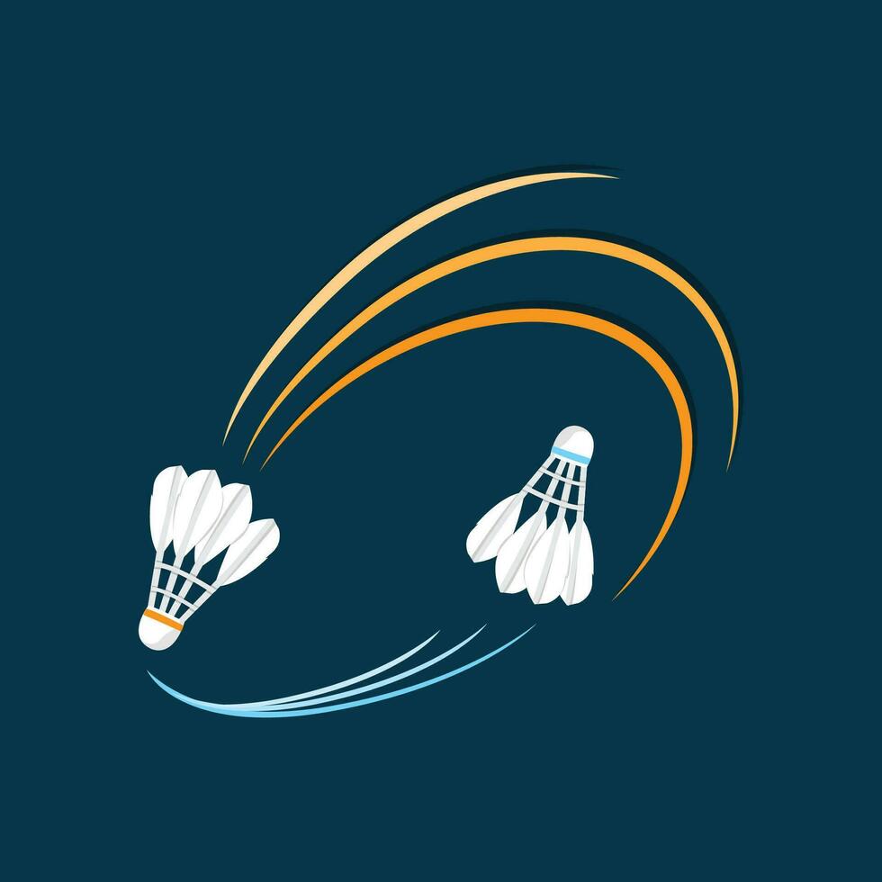 Badminton Logo Design, Sport Vektor, Federball Logo, Badminton Turnier, einfach minimalistisch Abzeichen vektor