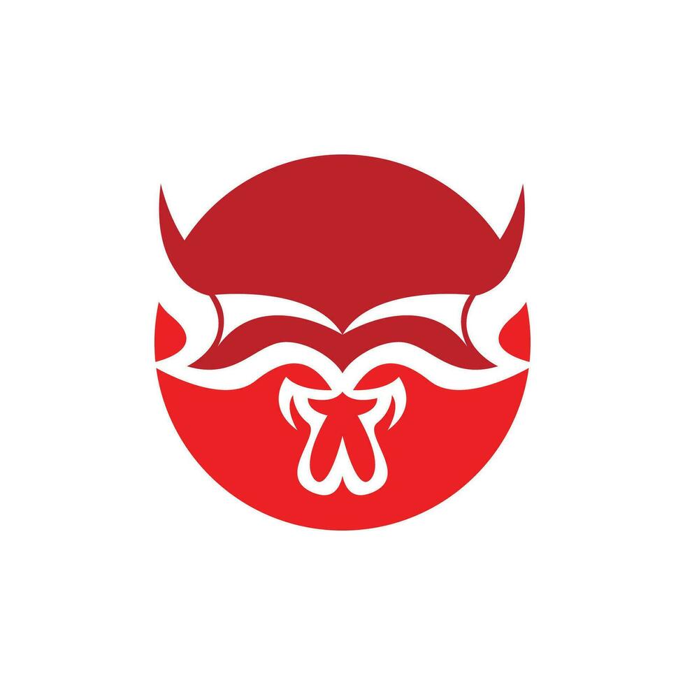 Büffel Logo, Vieh Bauernhof Tier Vektor, Büffel Kopf Design einfach Vorlage Silhouette vektor