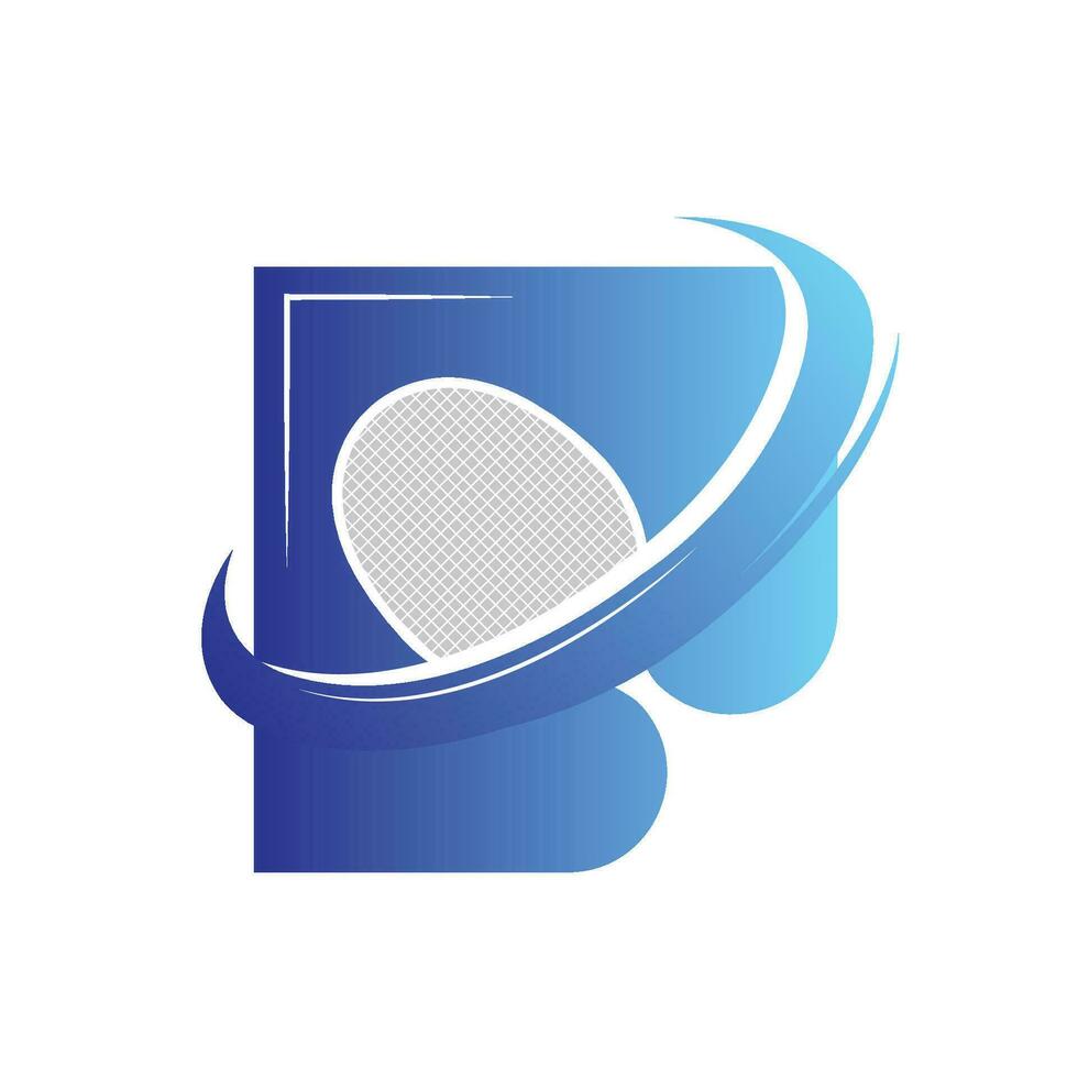 Badminton Logo Design, Sport Vektor, Federball Logo, Badminton Turnier, einfach minimalistisch Abzeichen vektor