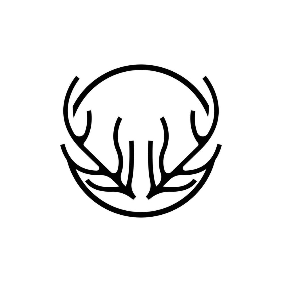 rådjur horn logotyp, djur- vektor, minimalistisk enkel design, illustration symbol ikon vektor