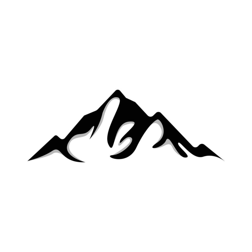 berg logotyp, natur landskap se design, klättrare och äventyr, mall illustration vektor