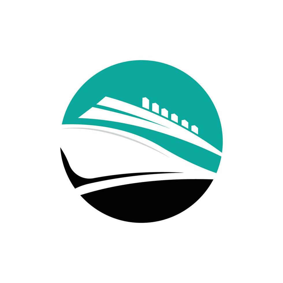 Ladung Schiff Logo Design, Ozean Transport Vektor, und Kreuzfahrt Schiff, Ladung, Logistik, Segeln Schule, Schnellboot vektor