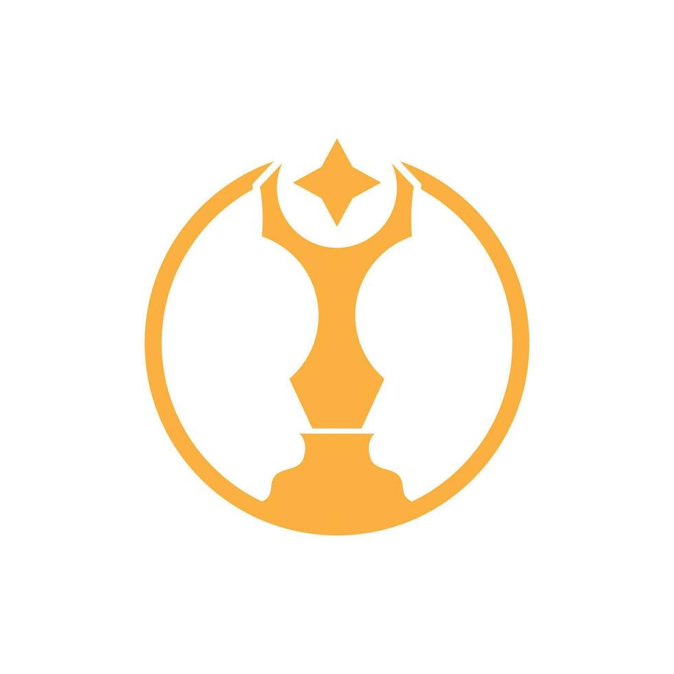 Trophäe Logo, gewinnen Vektor zum Sport Turnier, kreativ und einzigartig Illustration