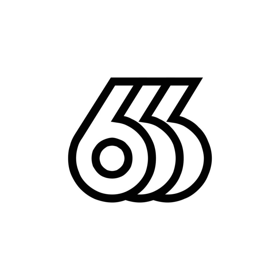 666 Brief Monogramm Logo Symbol Design vektor